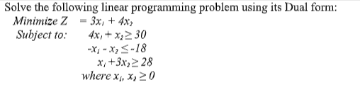 Solved Solve the following linear programming problem using | Chegg.com