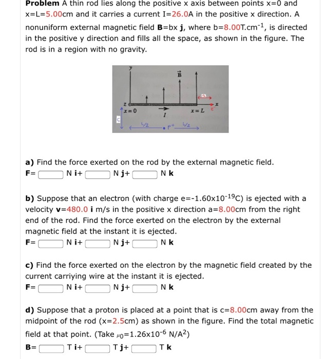 Solved Problem A Thin Rod Lies Along The Positive X Axis Chegg Com