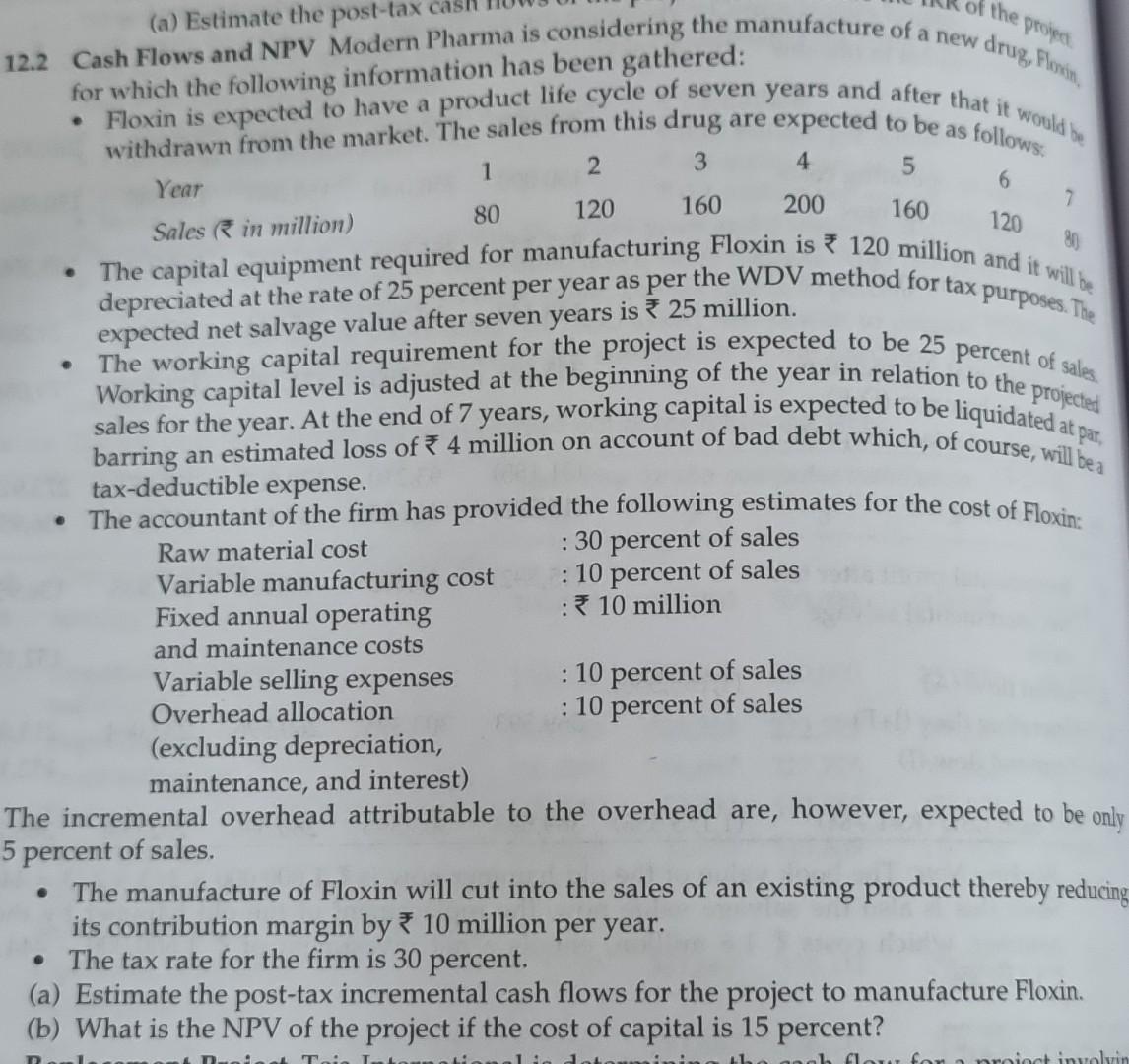 solved-12-2-cash-flows-and-npv-modern-pharma-is-considering-chegg