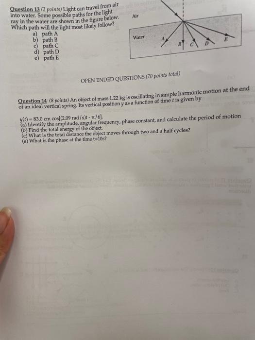 how does light travel in air mcqs with answers
