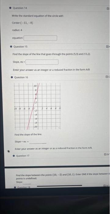 Solved Write the standard equation of the circle with Center | Chegg.com