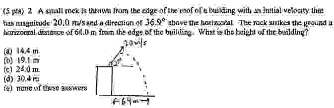 Solved A small rock is thrown from the edge of the roof of a | Chegg.com