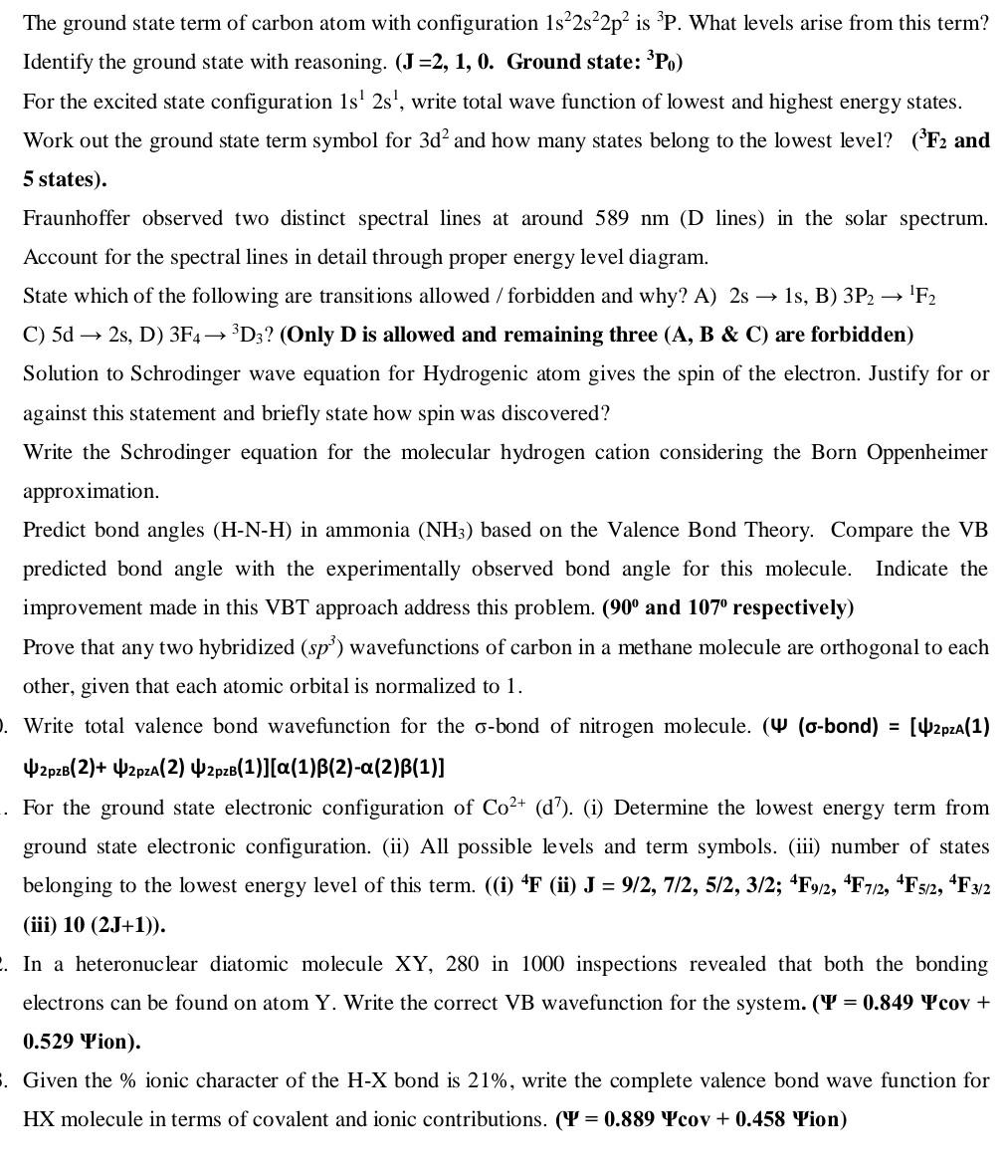 The ground state term of carbon atom with
