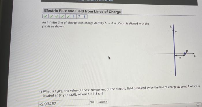 Solved Electric Flux and Field from Lines of Charge 6 7 8 An | Chegg.com
