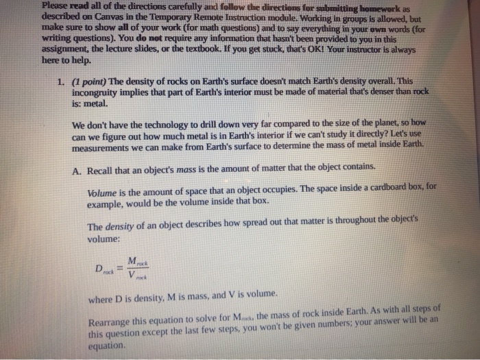 Solved Please read all of the directions carefully and | Chegg.com