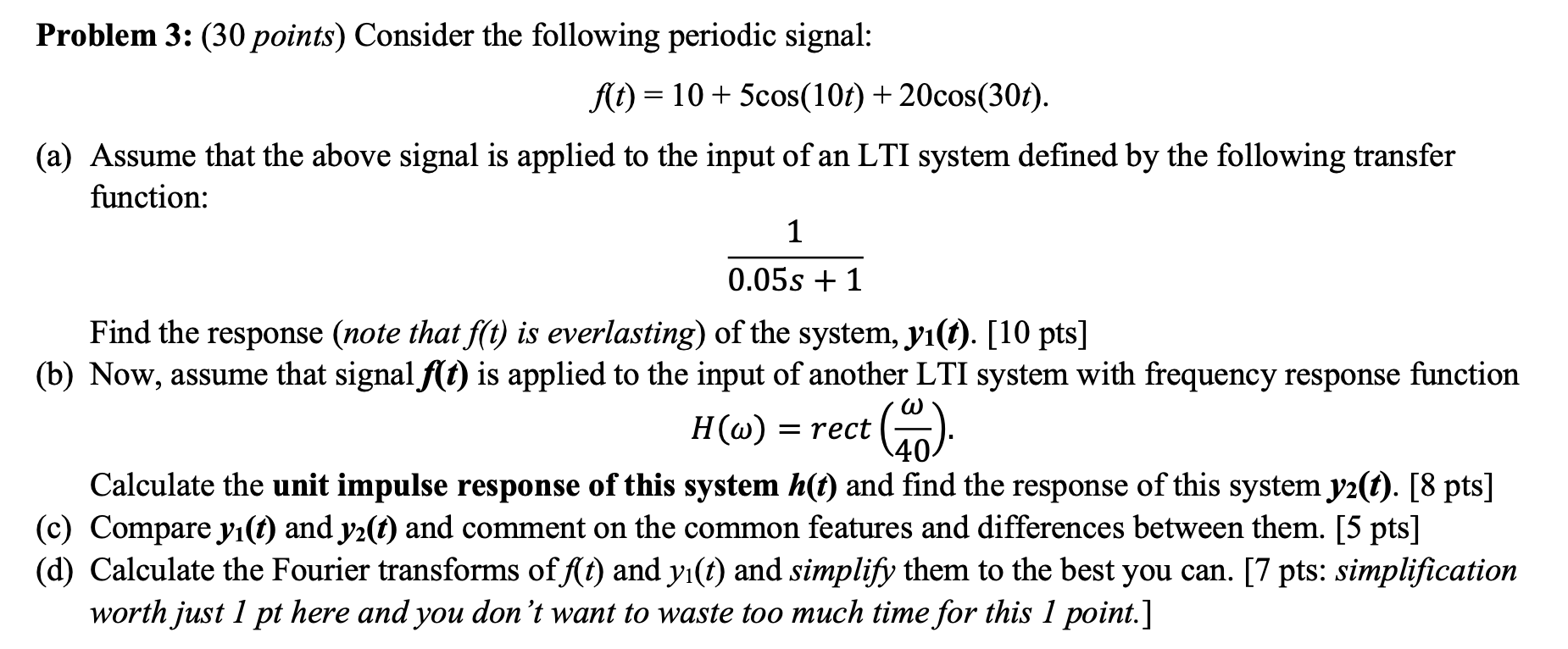 Solved Problem 3: (30 points) Consider the following | Chegg.com