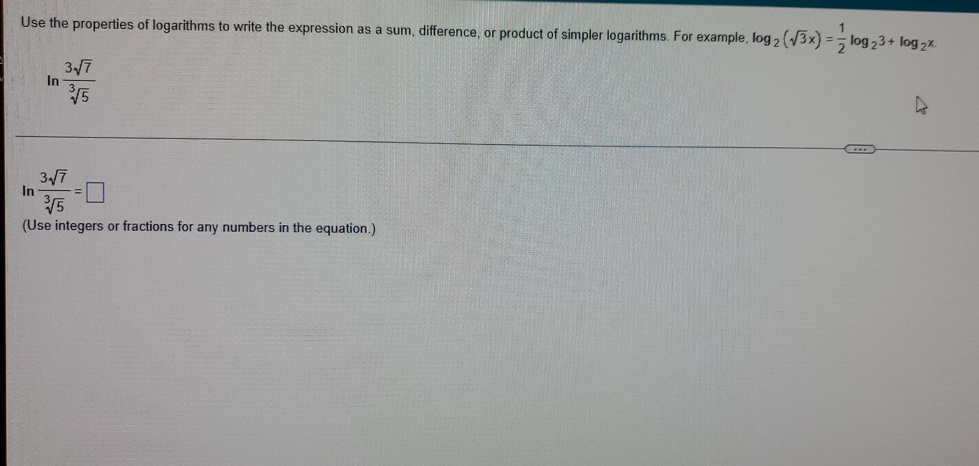 homework 4 properties of logarithms