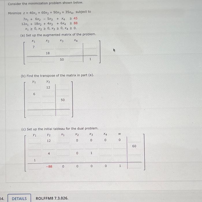 Solved Consider The Minimization Problem Shown Below Chegg Com