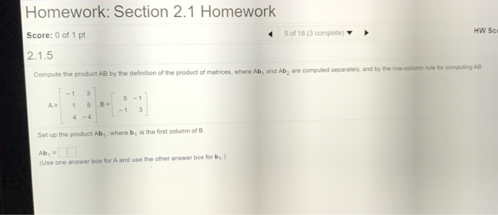 homework section 2.1