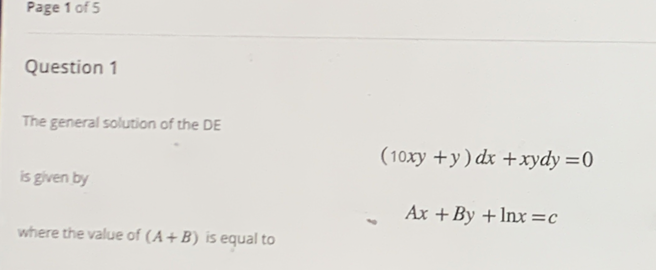 Solved How to solve Page 1 ﻿of 5Question 1The general | Chegg.com