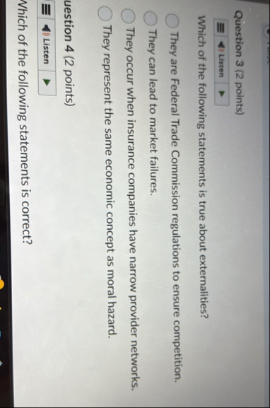 Solved Question 3 (2 ﻿points)ListenWhich of the following | Chegg.com