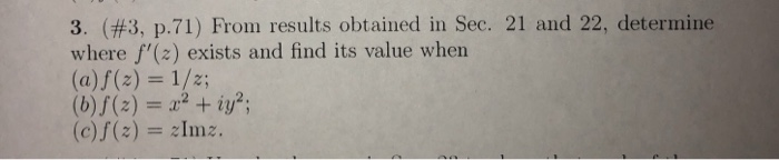 Solved 3. (#3, p.71) From results obtained in Sec. 21 and | Chegg.com