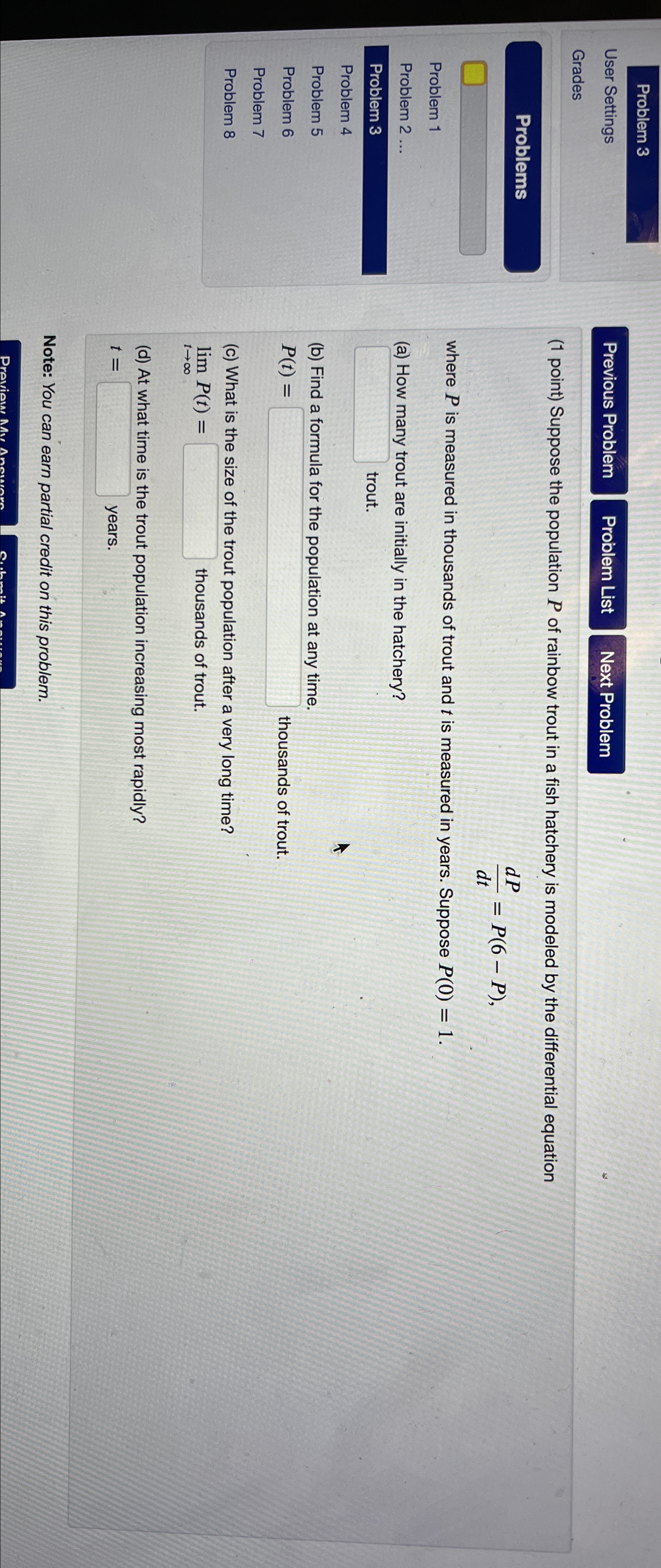 Solved Problem 3User SettingsGradesProblemsProblem 1Problem | Chegg.com