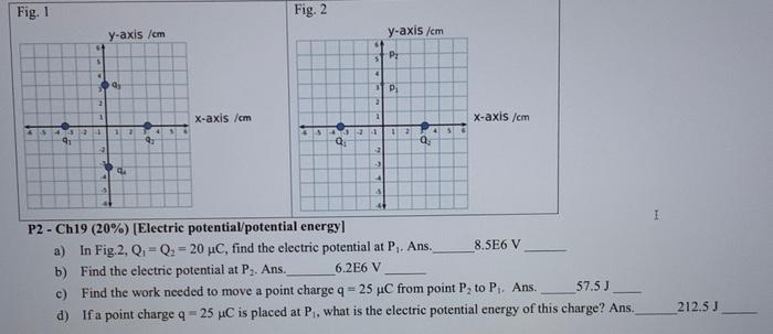 Solved P2 - Ch19 (20%) [electric Potential Potential Energy] 