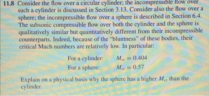 Solved 1.8 Consider the flow over a circular cylinder; the | Chegg.com