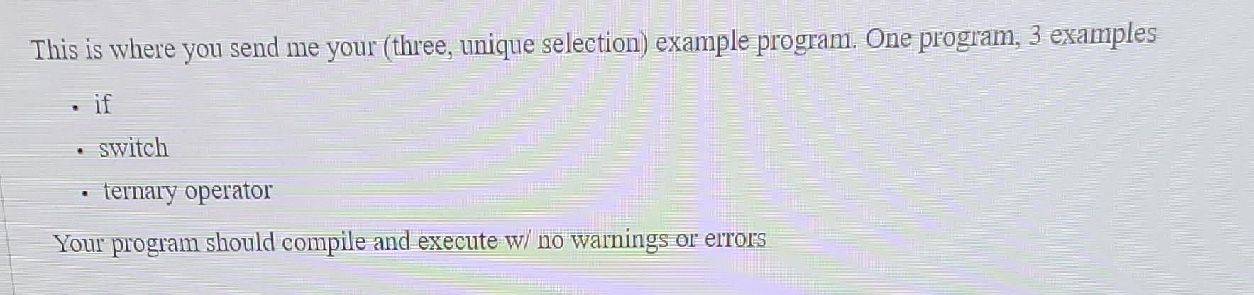 Solved write a c program that include if statement, switch | Chegg.com