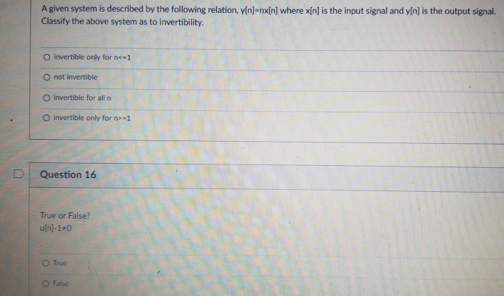Solved A given system is described by the following | Chegg.com