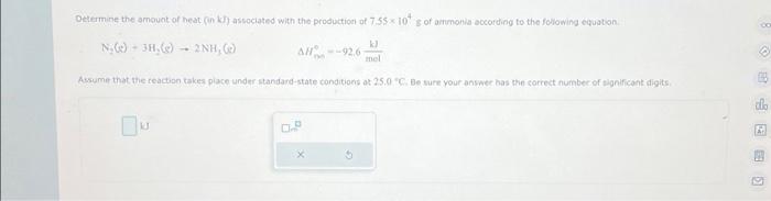 Solved Determine the amount of heat (in kJ) associated with | Chegg.com