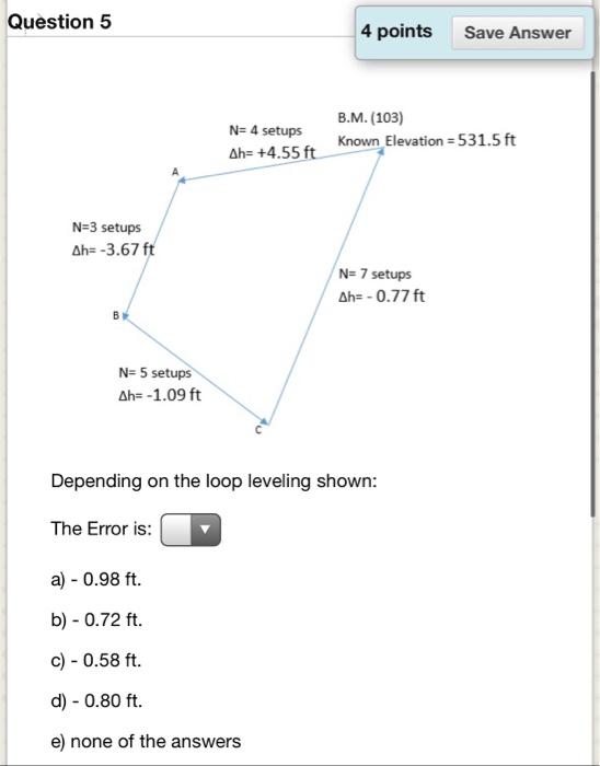 Solved Question 5 4 points Save Answer N= 4 setups Ah= +4.55 | Chegg.com