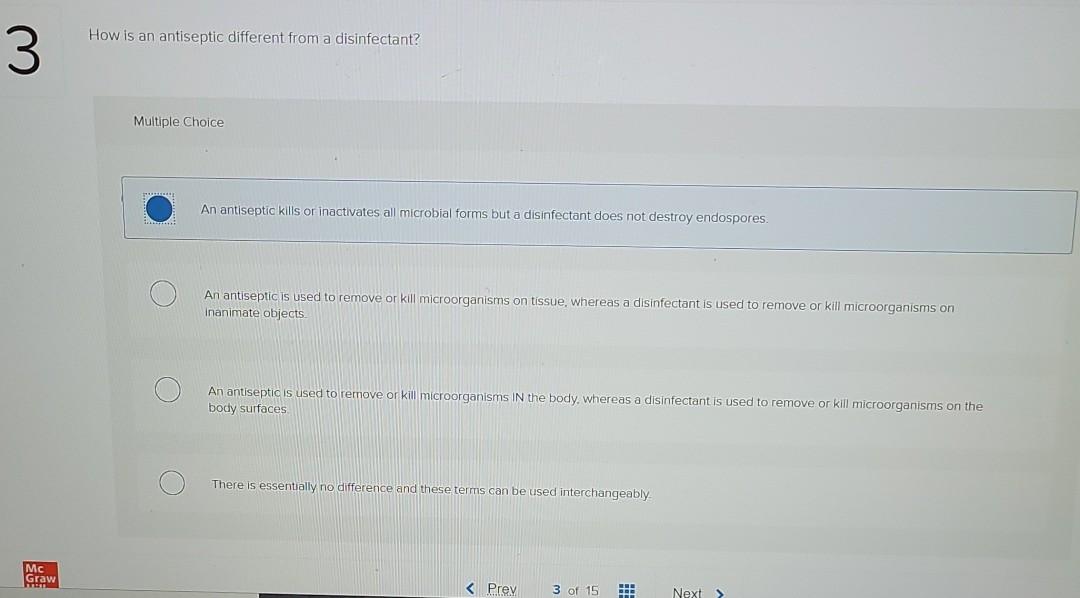 Solved How is an antiseptic different from a disinfectant? | Chegg.com