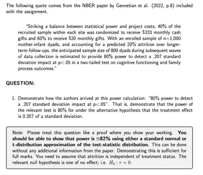 The following quote comes from the NBER paper by | Chegg.com