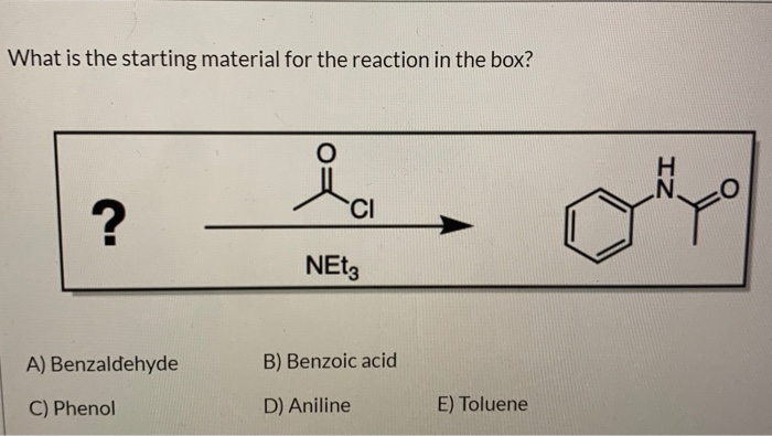 Solved What Is The Starting Material For The Reaction In Chegg Com