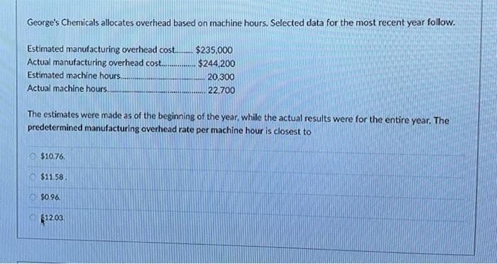 Solved Question 10 4 pts Selected information regarding a | Chegg.com