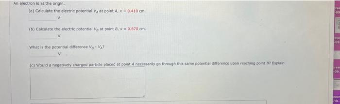 Solved (a) Calculate the electric potential VA at point | Chegg.com