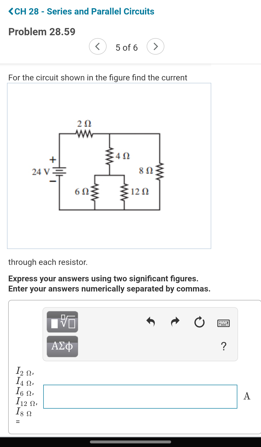 Solved «CH 28 - Series and Parallel Circuits Problem 28.59 5 | Chegg.com