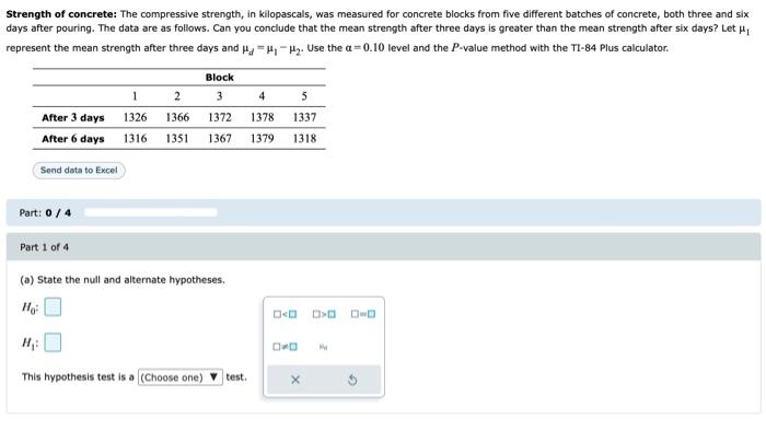 Solved Strength of concrete: The compressive strength, in | Chegg.com