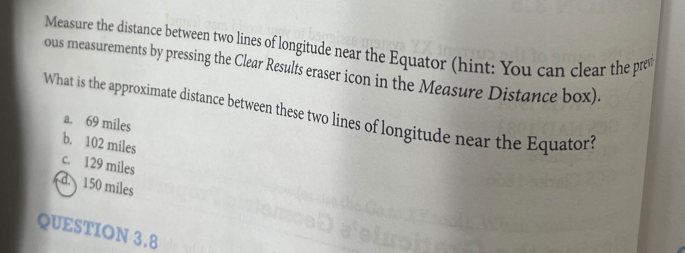 Solved Measure the distance between two lines of longitude | Chegg.com