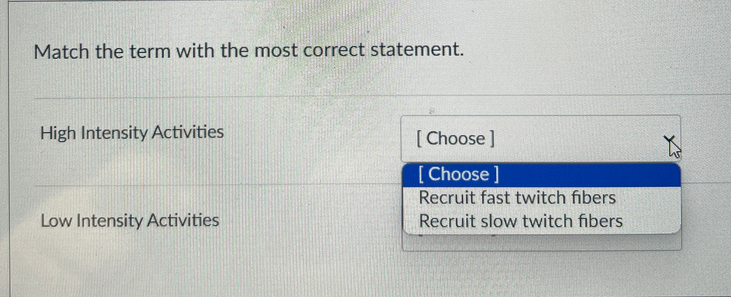 Solved Match the term with the most correct statement.High | Chegg.com
