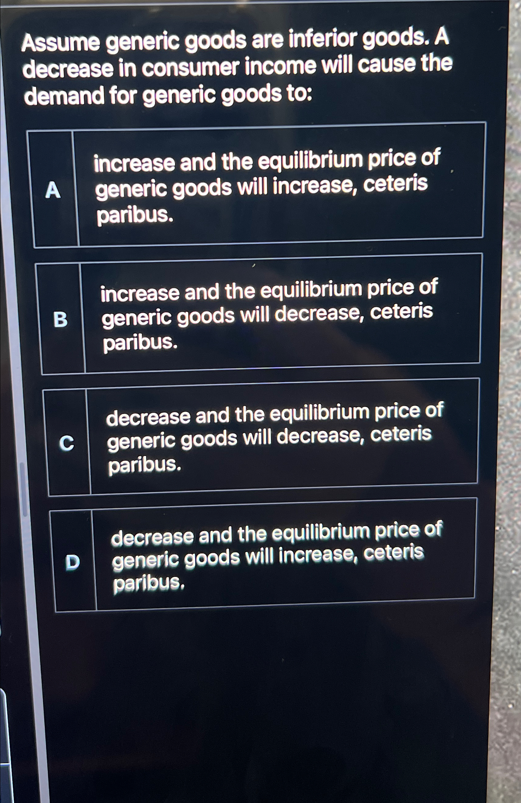 Solved Assume generic goods are inferior goods. A decrease | Chegg.com