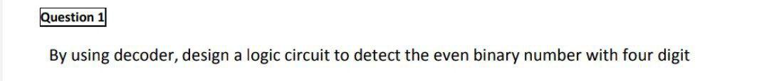 Solved Question 1 By using decoder, design a logic circuit | Chegg.com