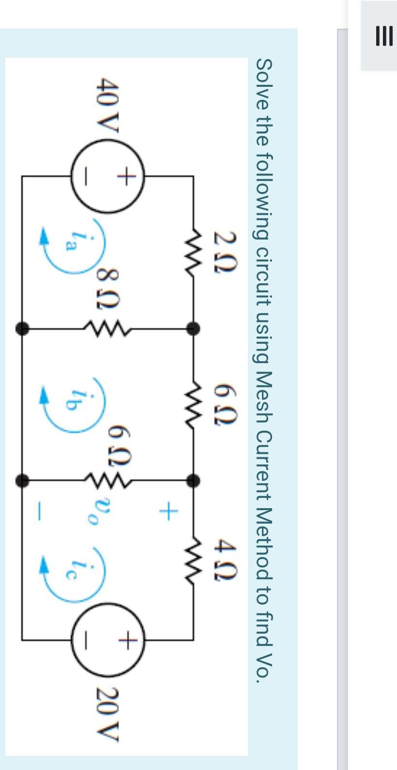 Solved II Solve the following circuit using Mesh Current | Chegg.com