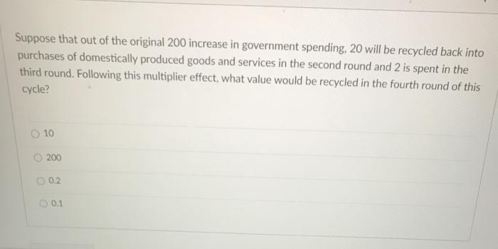 Solved Suppose that out of the original 200 increase in | Chegg.com