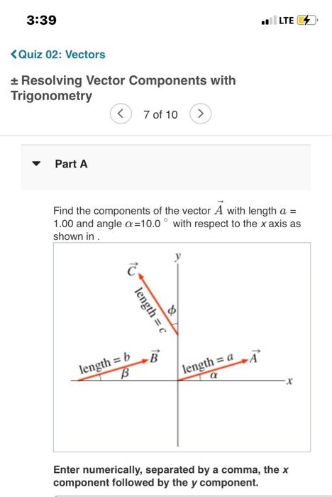 Solved \pm Resolving Vector Components with Trigonometry 7 | Chegg.com