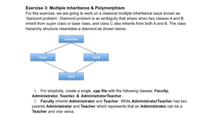 Solved C++Using Inheritance In C++multiple Inheritancethe | Chegg.com