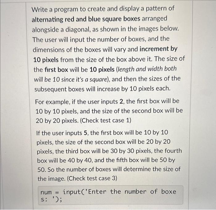 Solved Write a program to create and display a pattern of | Chegg.com