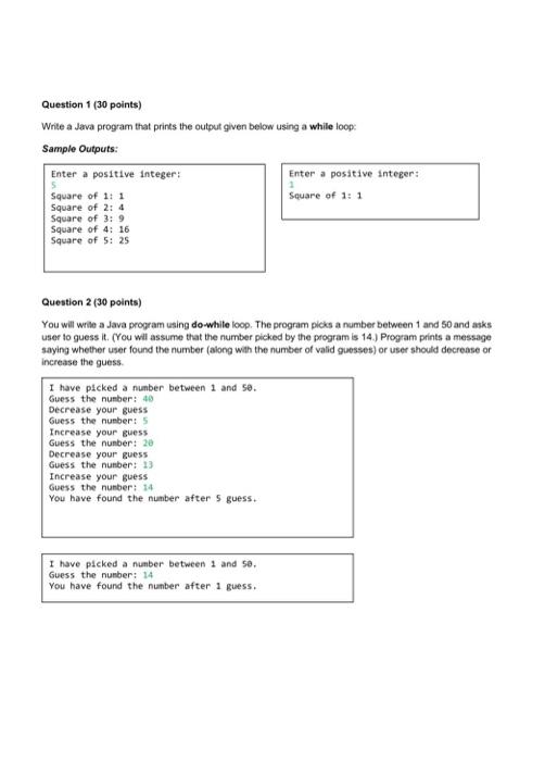 Solved Question 1 (30 points) Write a Java program that | Chegg.com image.