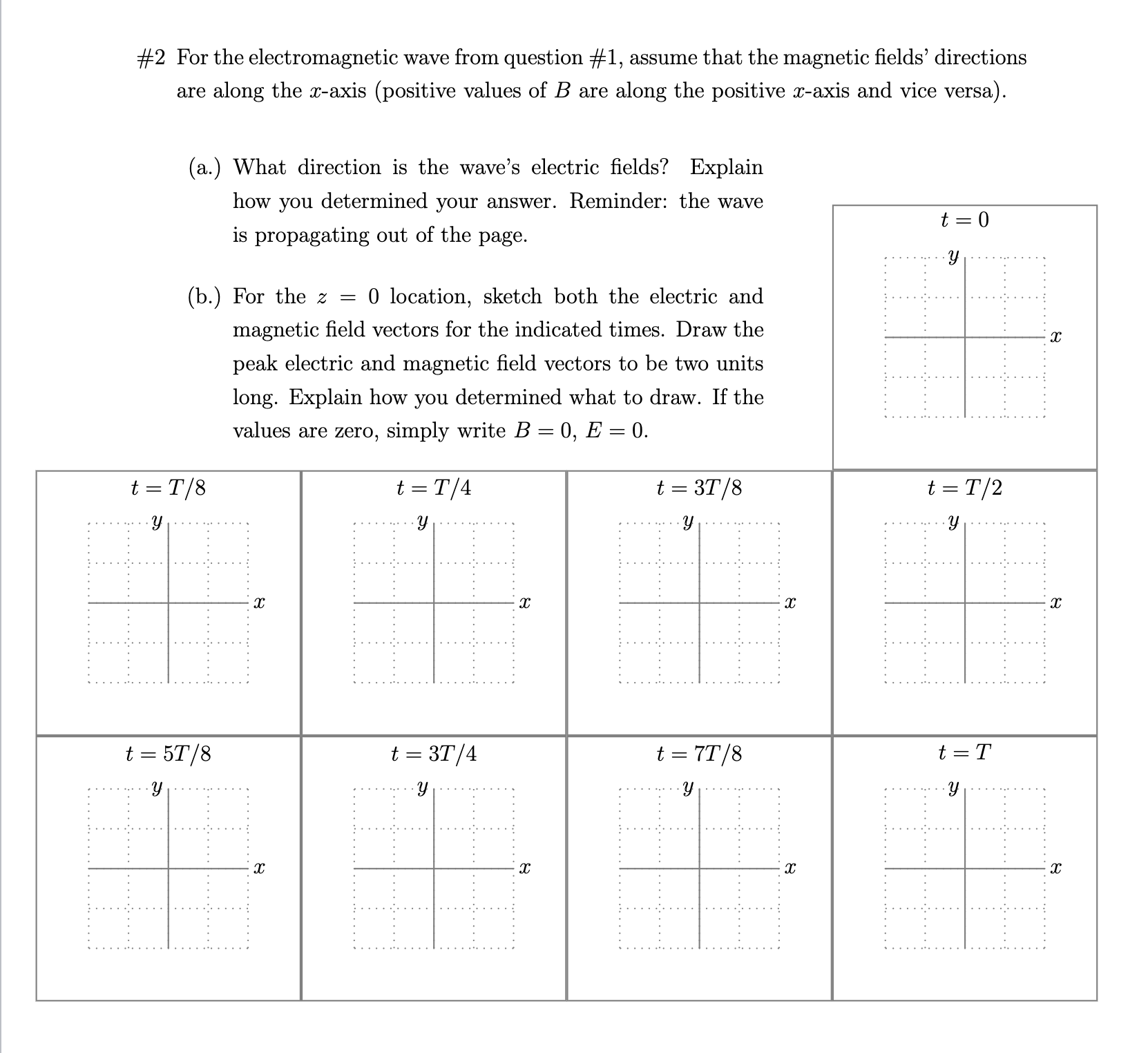 #2 ﻿For the electromagnetic wave from question #1, | Chegg.com