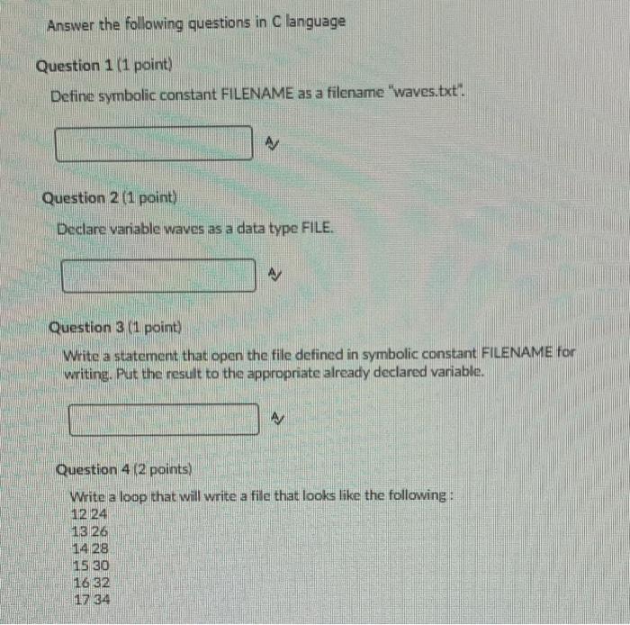 Solved Answer the following questions in C language Question | Chegg.com