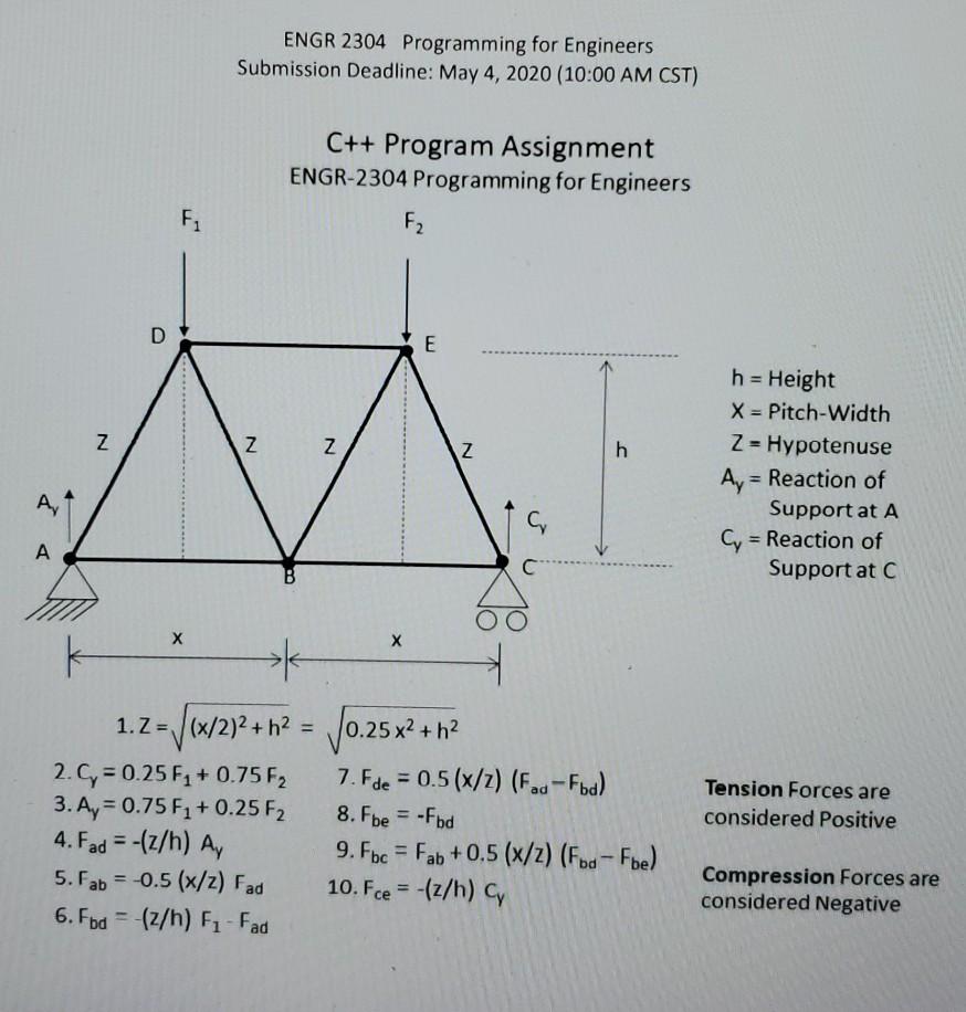 Solved ENGR 2304 Programming for Engineers Submission