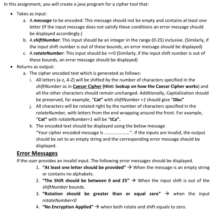 Solved In this assignment, you will create a java program | Chegg.com