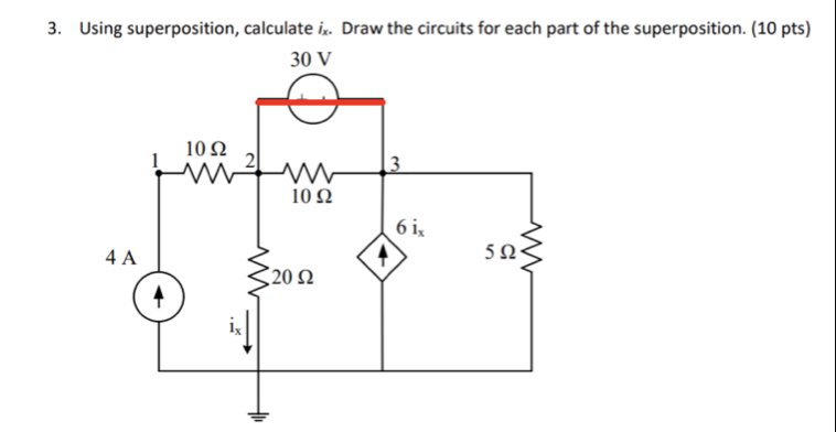 Solved Using superposition, calculate ix. ﻿Draw the circuits | Chegg.com