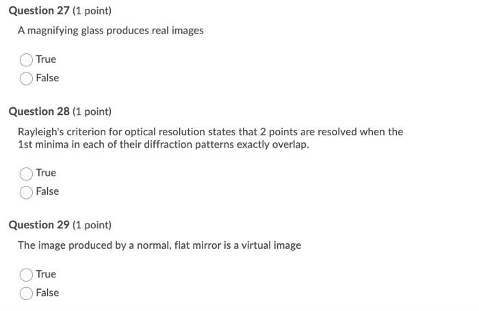 Solved Question 27 1 Point A Magnifying Glass Produces 3268