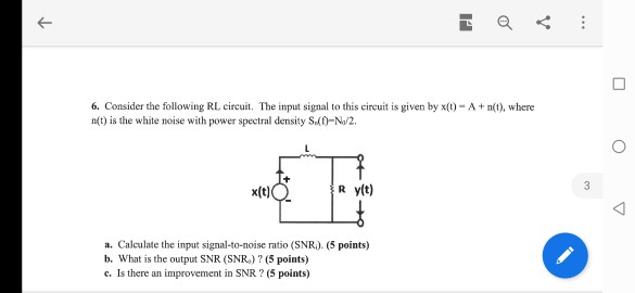 Solved Ip O V 6 Consider The Following Rl Circuit The Chegg Com