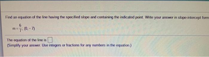 Solved Find an equation of the line having the specified | Chegg.com