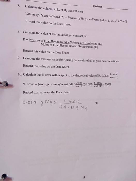 Solved DATA SHEET Trial 1 Trial 2 Mass of Mg, g Trial 3 | Chegg.com