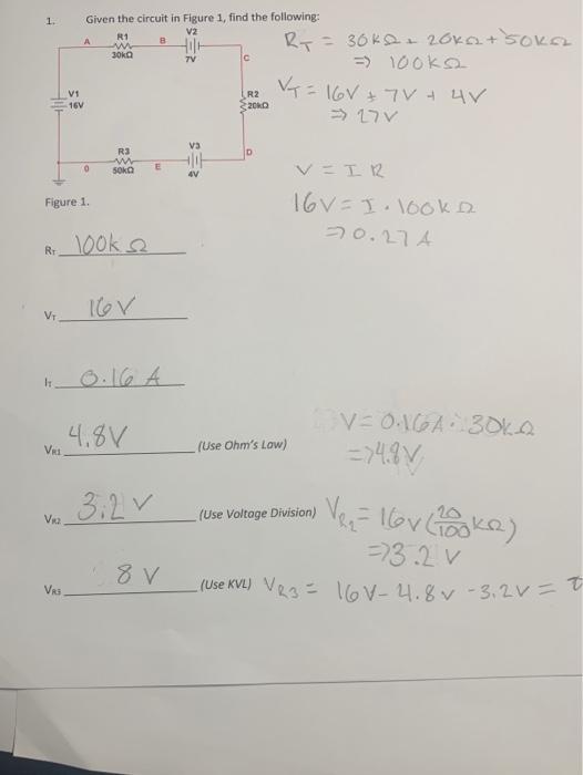 Solved 1. 12 A Given the circuit in Figure 1, find the | Chegg.com